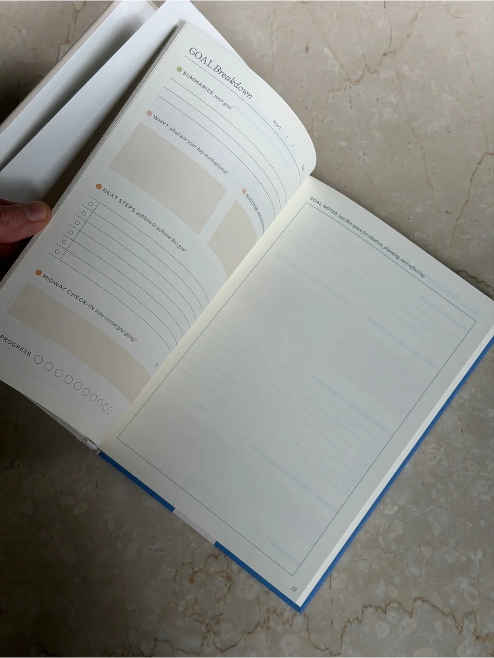 Start Fresh Every Day Hardcover Journal - Blue Text on Cream Cover BRAND NEW